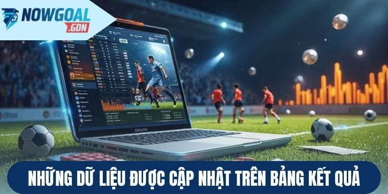 Những dữ liệu được cập nhật trên bảng kết quả